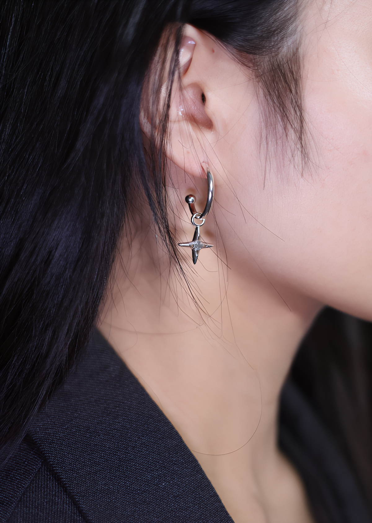 Star Sterling Silver Dangle Earrings