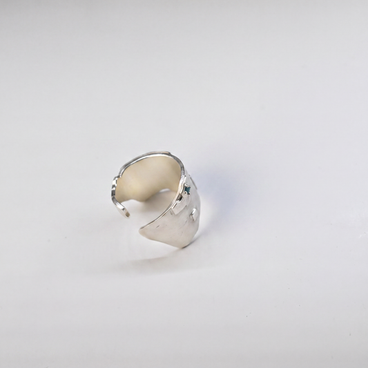 sterling silver unisex ring, side view