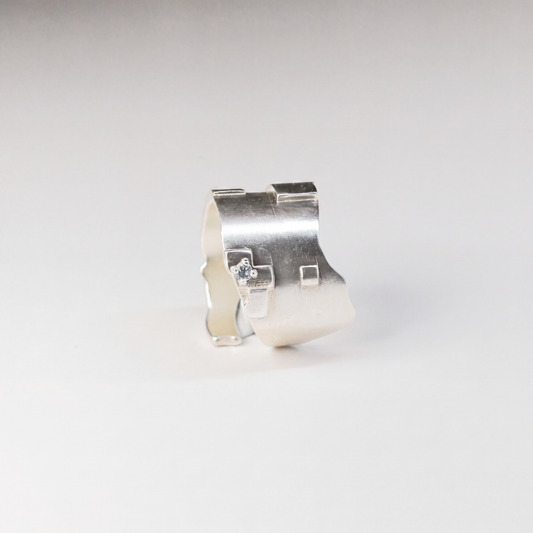 sterling silver unisex ring, front view