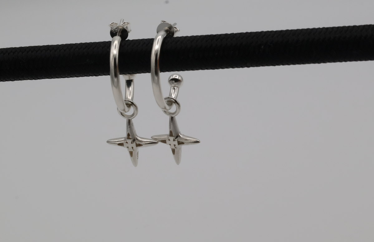 Star Sterling Silver Dangle Earrings