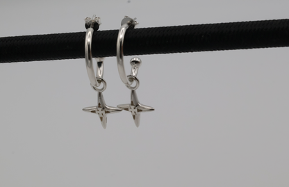 Star Sterling Silver Dangle Earrings